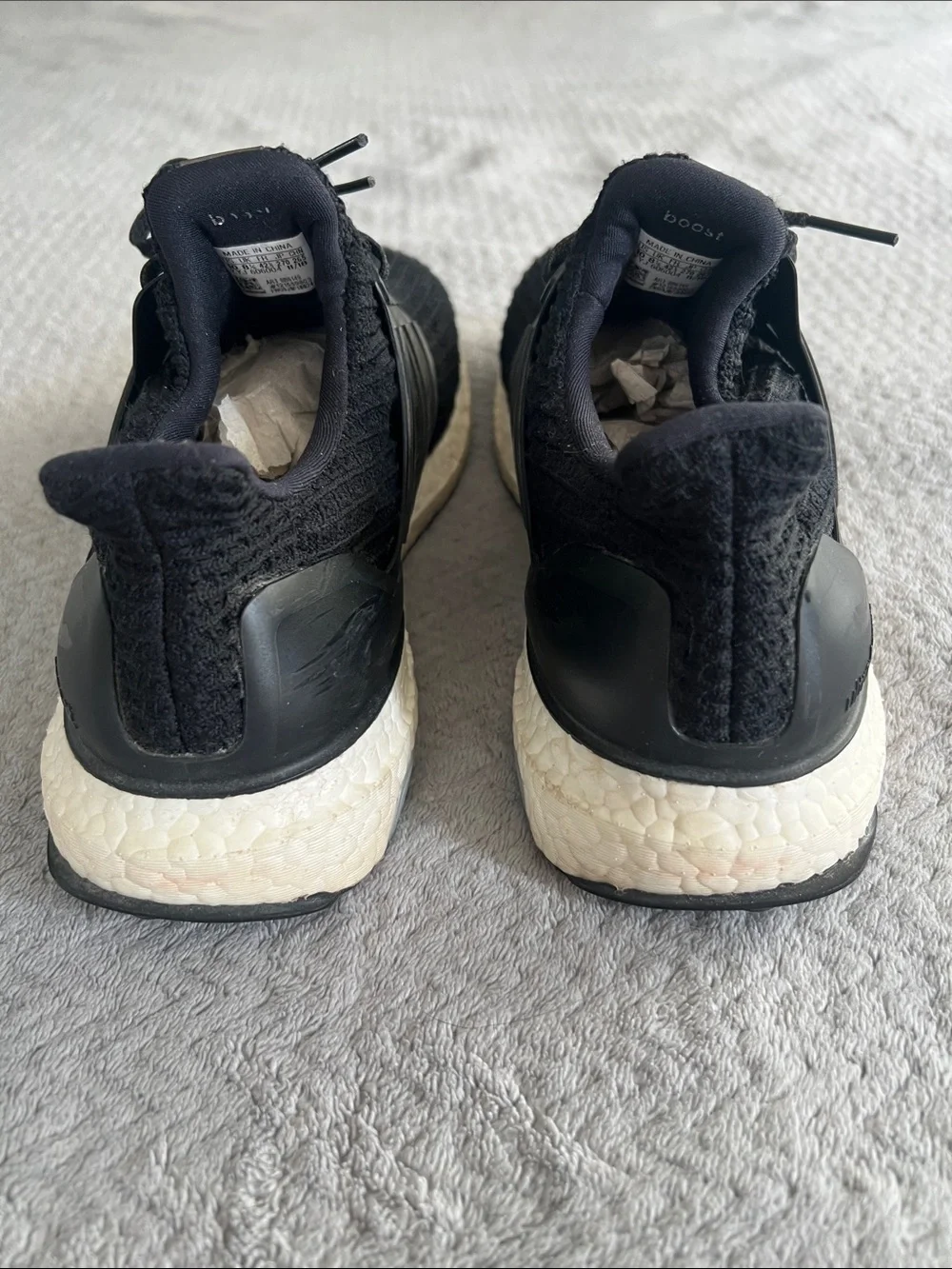 Adidas Performance Ultraboost Black Knit & White Running Shoes Women's Size 10